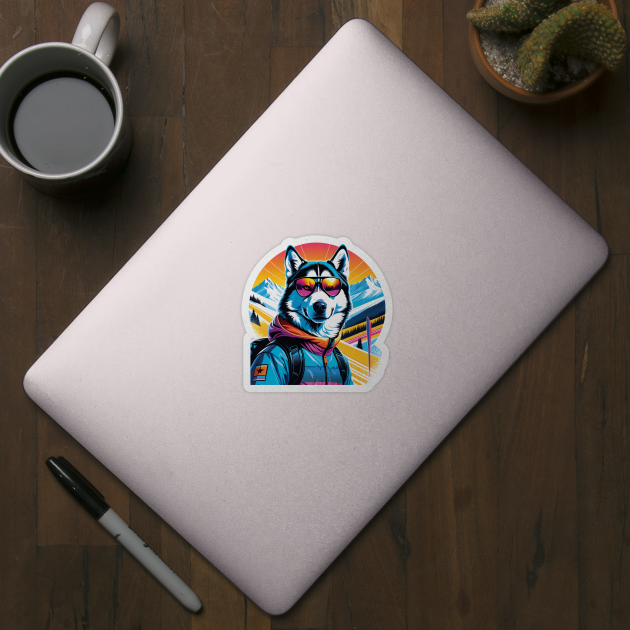 Skiing Husky Dog by ArtfulTat